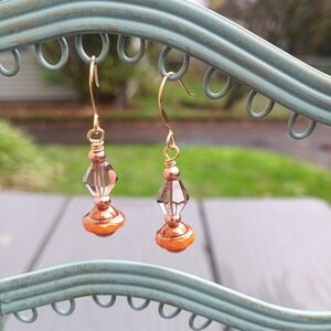 Elegant Gold and Orange Dangle Earrings